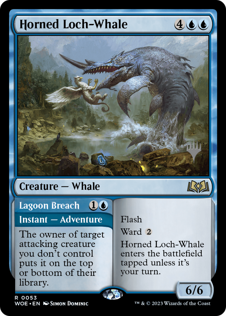 Horned Loch-Whale // Lagoon Breach (PPWOE-53P) - Wilds of Eldraine Promos Foil