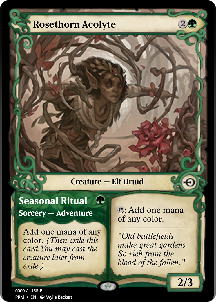 Rosethorn Acolyte // Seasonal Ritual (PRM-78842) - Magic Online Promos