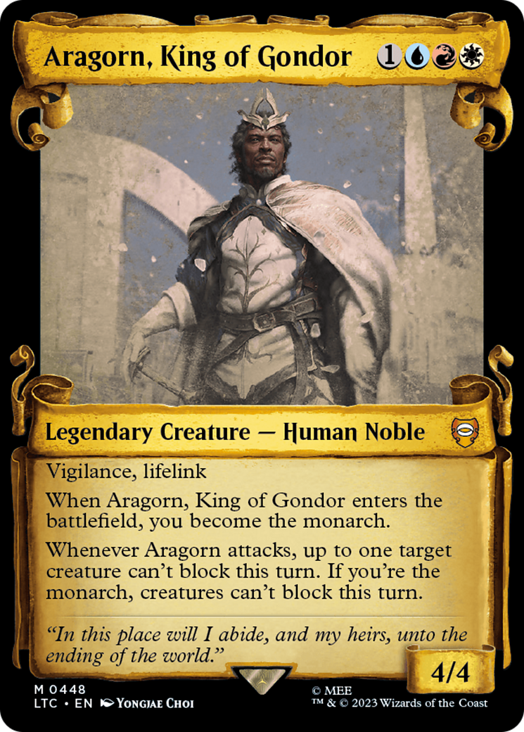 Aragorn, King of Gondor (LTC-448) - Tales of Middle-earth Commander: (Showcase) Foil