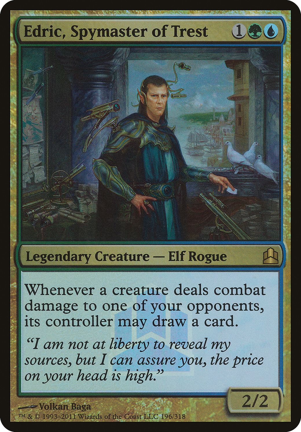 Edric, Spymaster of Trest (OVER-196) - Commander 2011 Launch Party Foil