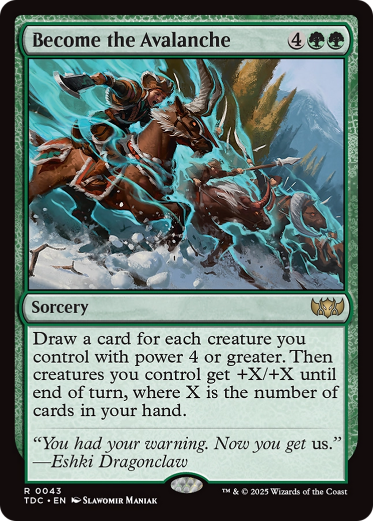 Become the Avalanche (TDC-043) - Commander: Tarkir: Dragonstorm