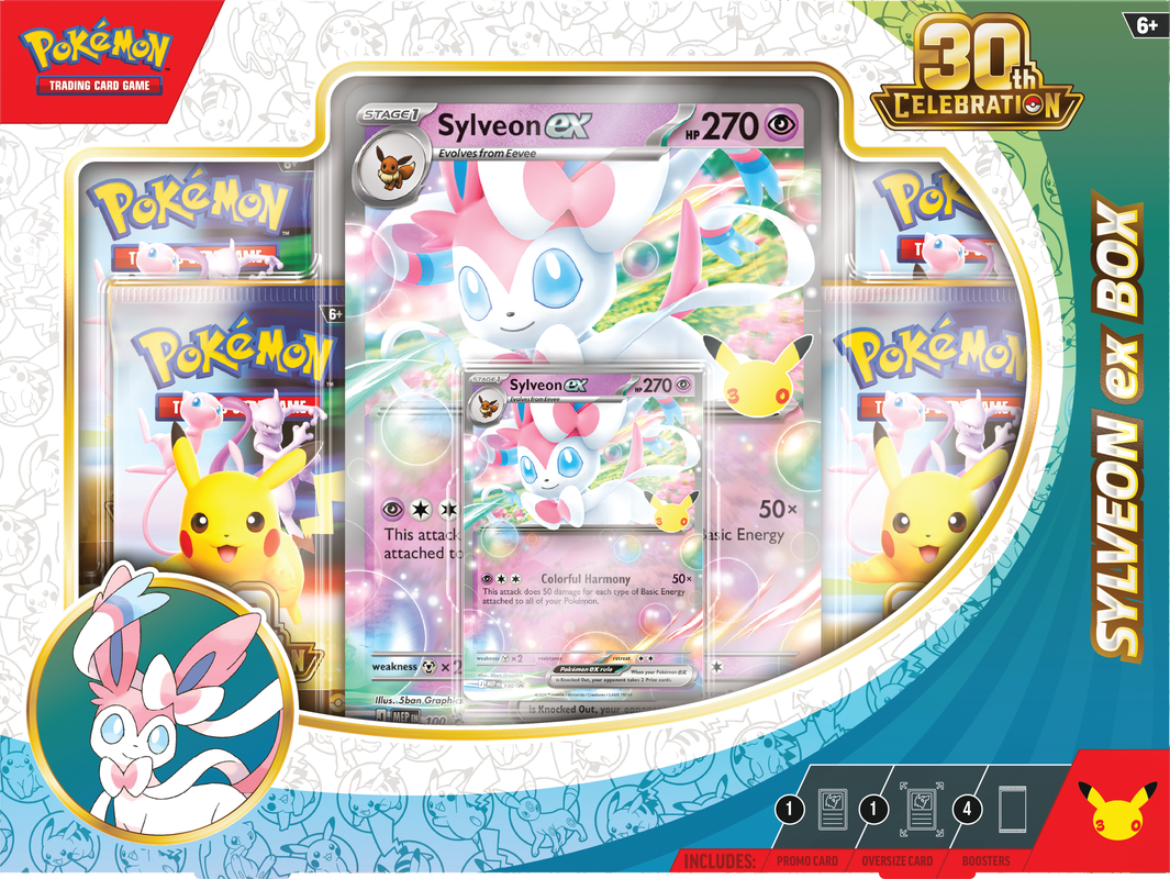 POKEMON 30TH CELEBRATION SYLVEON EX BOX - PRE-ORDER - SEPTEMBER 16, 2026
