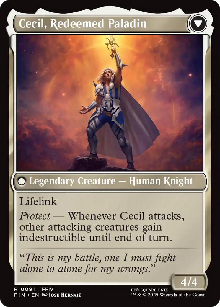 Cecil, Dark Knight // Cecil, Redeemed Paladin (FIN-091) - FINAL FANTASY Foil