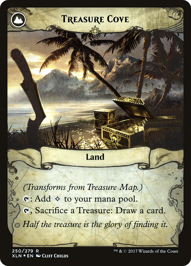 Treasure Map // Treasure Cove (PRE-250S) - Ixalan Promos: (compasslanddfc) Foil
