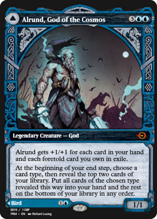 Alrund, God of the Cosmos // Hakka, Whispering Raven (PRM-88238) - Magic Online Promos Foil