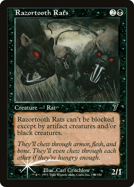 Razortooth Rats (7ED-158★) - Seventh Edition Foil