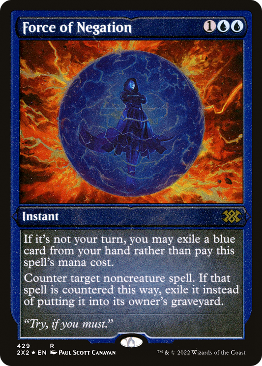 Force of Negation (2X2-429) - Double Masters 2022 Etched Foil