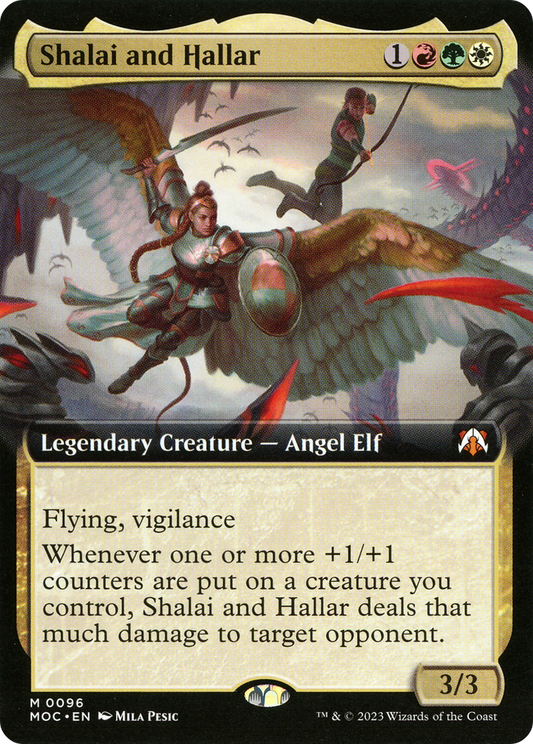 Shalai and Hallar (MOC-096) - March of the Machine Commander: (Extended Art) Foil