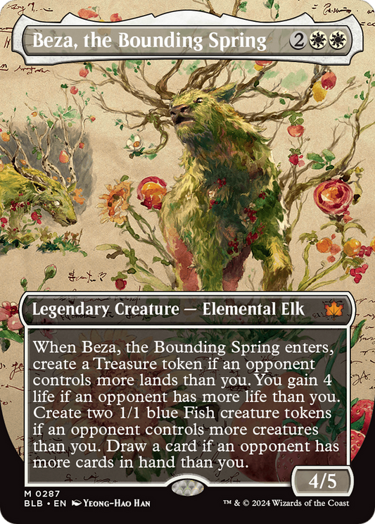 Beza, the Bounding Spring (BLB-287) - Bloomburrow: (Showcase) (Borderless) Foil