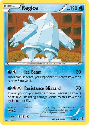 Regice 024/98  - Reverse Holofoil XY  Ancient Origins - Rare