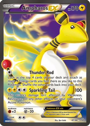 Ampharos EX (87 Full Art) 087/98  - Holofoil XY  Ancient Origins - Ultra Rare