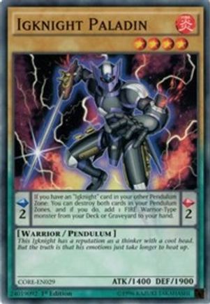 Igknight Paladin (CORE-EN029) - Clash of Rebellions 1st Edition