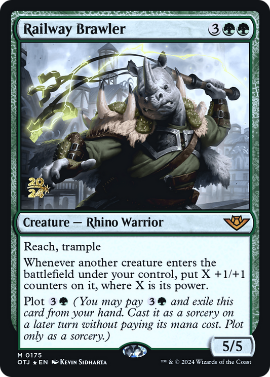 Railway Brawler (PRE-175S) - Outlaws of Thunder Junction Promos Foil