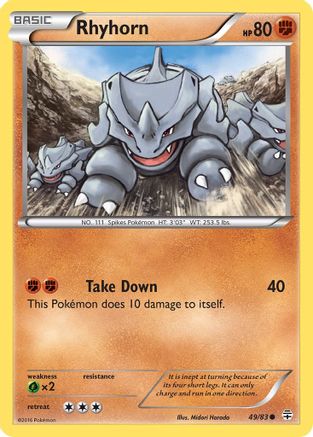 Rhyhorn 049  - Reverse Holofoil Generations - Common