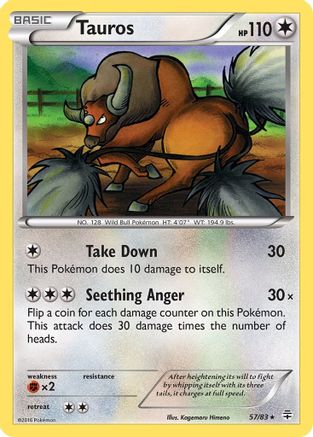 Tauros 057/83  - Reverse Holofoil Generations - Rare