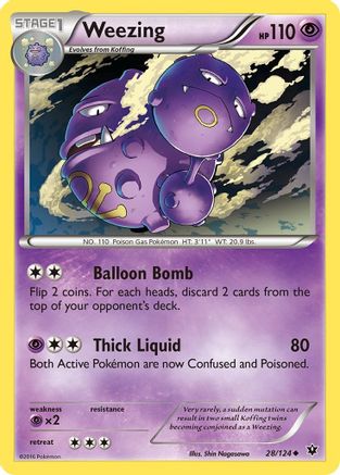 Weezing 028/124  - Reverse Holofoil XY  Fates Collide - Uncommon