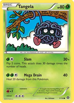 Tangela 001/114  - Reverse Holofoil XY  Steam Siege - Common