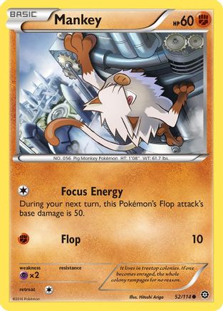 Mankey 052/114  XY  Steam Siege - Common
