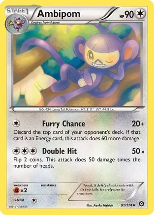 Ambipom 091  - Reverse Holofoil XY  Steam Siege - Uncommon