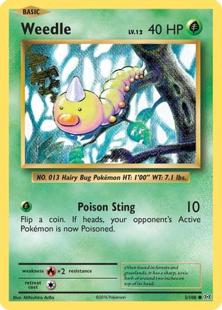 Weedle 005/108  XY  Evolutions - Common