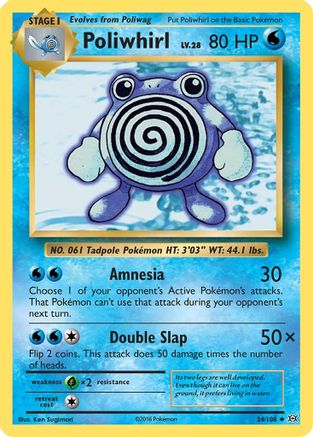 Poliwhirl 024/108  XY  Evolutions - Uncommon