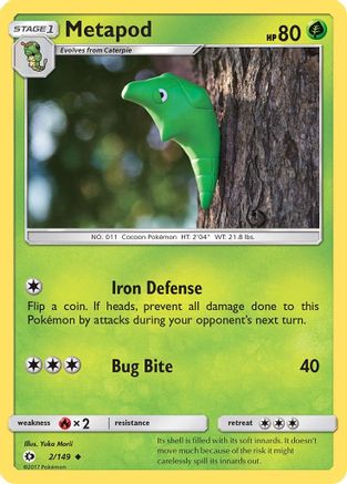 Metapod 002/149  SM Base Set - Uncommon