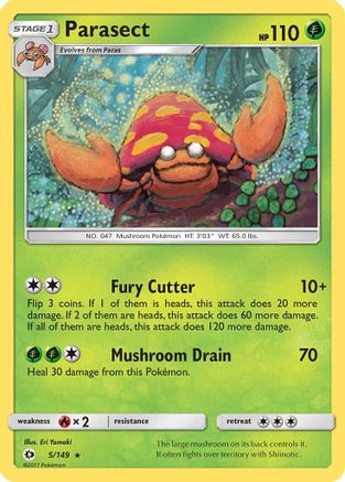 Parasect 005/149  SM Base Set - Rare