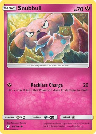Snubbull 090/149  - Reverse Holofoil SM Base Set - Common