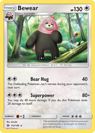 Bewear 112/149  SM Base Set - Rare