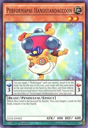 Performapal Handstandaccoon (RATE-EN002) - Raging Tempest 1st Edition