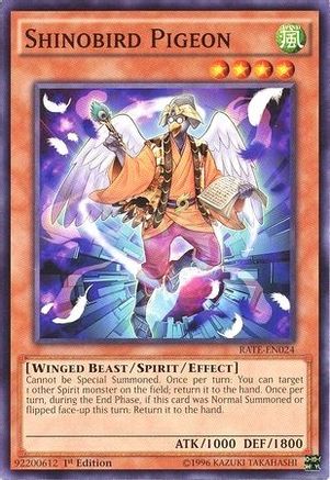 Shinobird Pigeon (RATE-EN024) - Raging Tempest 1st Edition