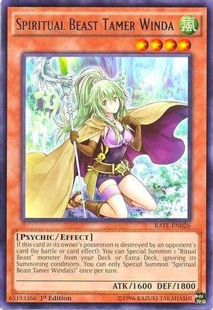 Spiritual Beast Tamer Winda (RATE-EN026) - Raging Tempest 1st Edition