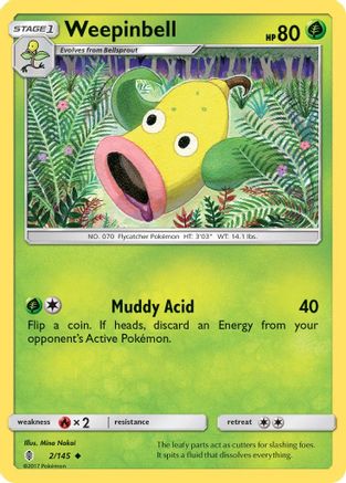 Weepinbell 002/145  SM  Guardians Rising - Uncommon