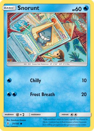 Snorunt 031/145  SM  Guardians Rising - Common