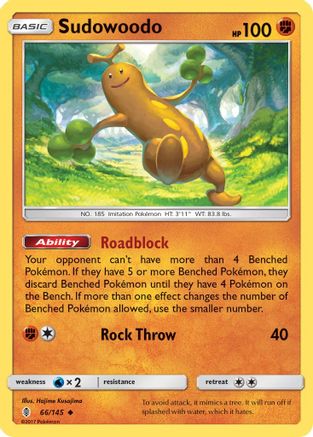 Sudowoodo 066/145  SM  Guardians Rising - Uncommon