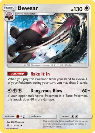 Bewear 113/145  SM  Guardians Rising - Uncommon