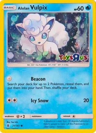 Alolan Vulpix 021/145  - Holofoil Miscellaneous Cards & Products - Promo