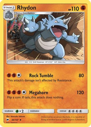 Rhydon 066/147  SM  Burning Shadows - Uncommon