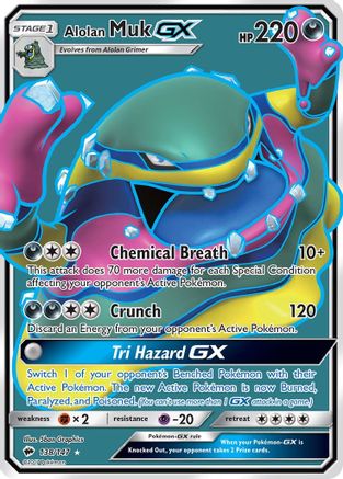 Alolan Muk GX (Full Art) 138/147  - Holofoil SM  Burning Shadows - Ultra Rare