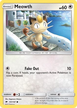 Meowth 101/147  SM  Burning Shadows - Common