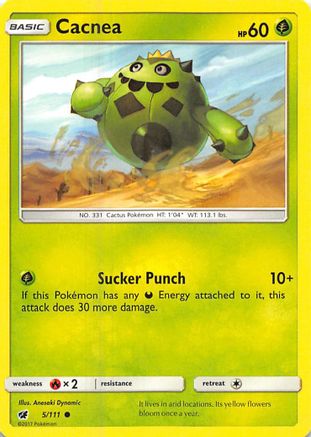 Cacnea 005/111  - Reverse Holofoil SM  Crimson Invasion - Common