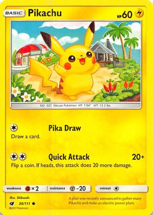 Pikachu 030/111  SM  Crimson Invasion - Common