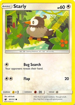 Starly 081/111  SM  Crimson Invasion - Common