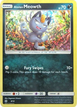 Alolan Meowth 008/12  - Holofoil McDonalds Promos 2017 - Promo