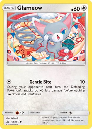 Glameow 108/156  SM  Ultra Prism - Common