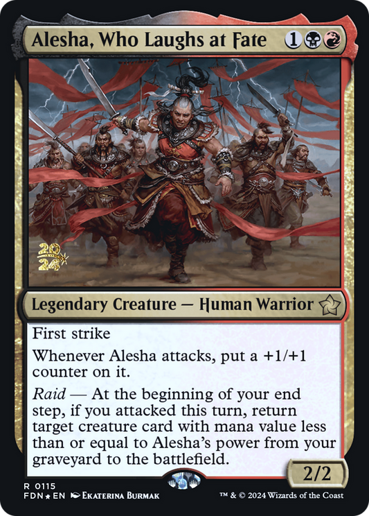 Alesha, Who Laughs at Fate (PRE-115S) - Foundations Promos Foil