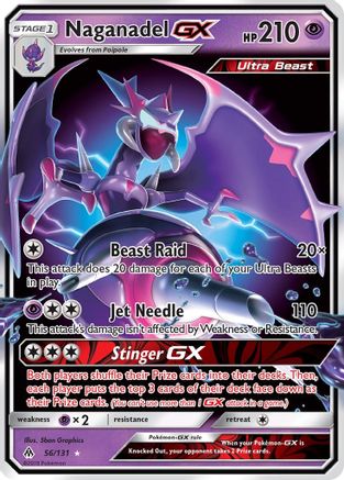 Naganadel GX 056/131  - Holofoil SM  Forbidden Light - Ultra Rare