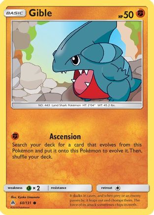 Gible 060/131  - Reverse Holofoil SM  Forbidden Light - Common
