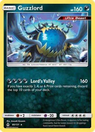 Guzzlord 080/131  - Reverse Holofoil SM  Forbidden Light - Holo Rare