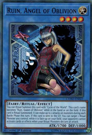 Ruin, Angel of Oblivion (CYHO-EN027) - Cybernetic Horizon 1st Edition